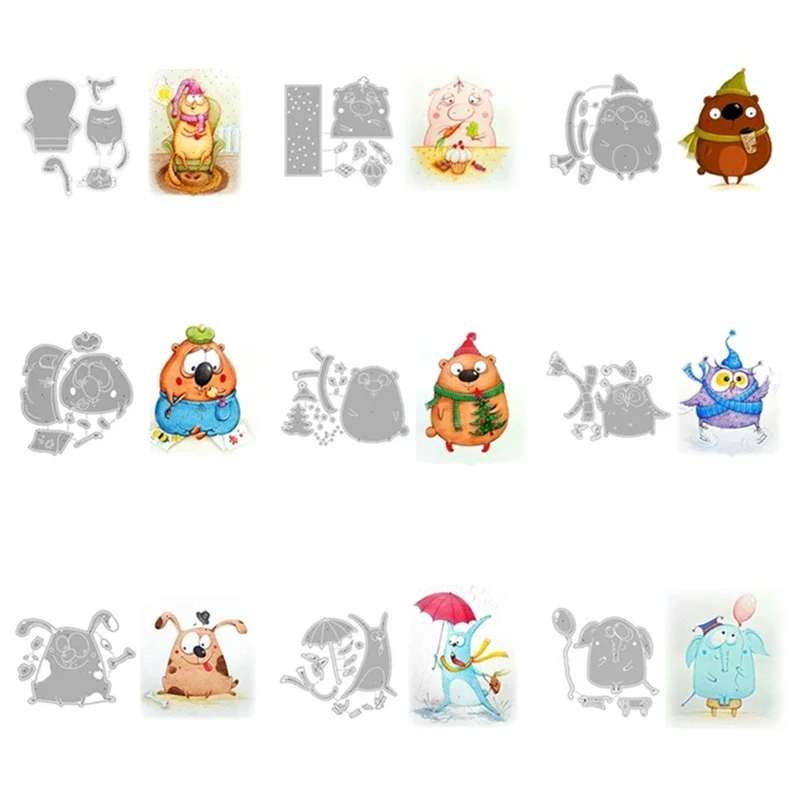 Cartoon Animals Metal Cutting Dies and Scrapbooking For Paper Making Cat Bear Bird Dog Embossing Frame Card Craft
Cartoon Animals Metal Cutting Dies and Scrapbooking For Paper Making Cat Bear Bird Dog Embossing Frame Card Craft