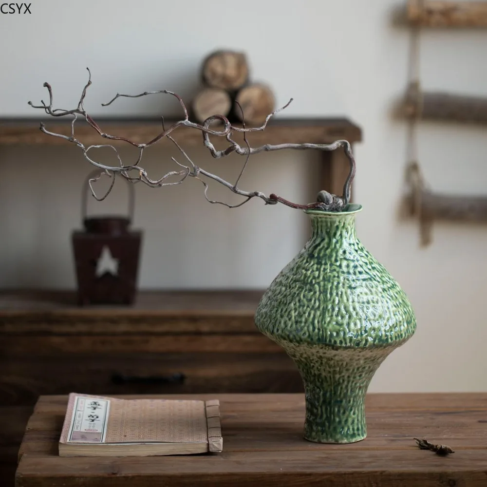 Jingdezhen New Chinese Ceramic Vase Retro Nostalgic Coarse Pottery Flower Ware Home Living Room Decoration Ornament Blumen Vase
Jingdezhen New Chinese Ceramic Vase Retro Nostalgic Coarse Pottery Flower Ware Home Living Room Decoration Ornament Blumen Vase