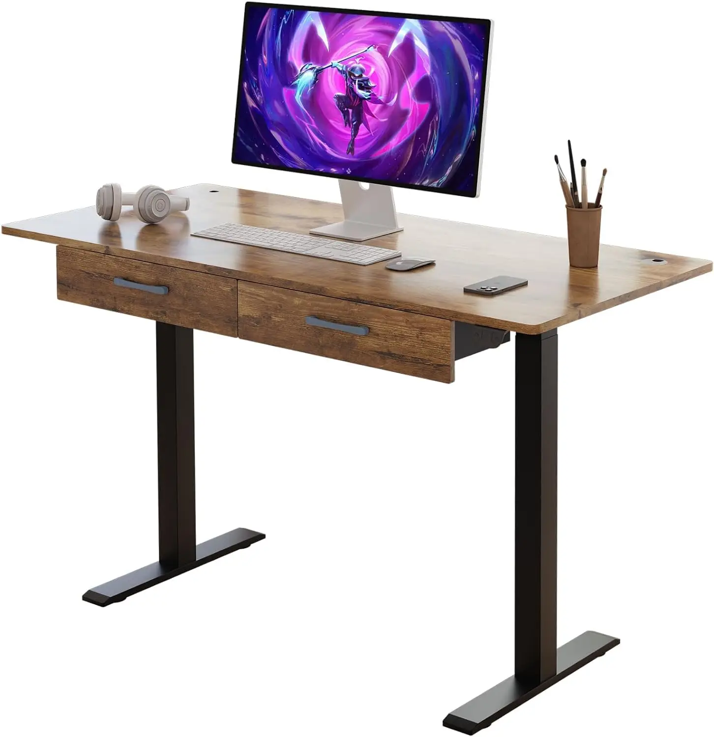 45in Height Adjustable Electric Standing Desk 2-Drawer Durable Computer Table Sit Stand Home Office Maple, Customized
45in Height Adjustable Electric Standing Desk 2-Drawer Durable Computer Table Sit Stand Home Office Maple, Customized