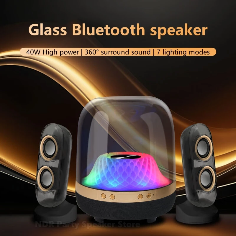 40W Large Power RGB Music Box 7 Color Ambient Lighting Wireless Bluetooth Speakers High Quality Subwoofer for Desktop Computer
40W Large Power RGB Music Box 7 Color Ambient Lighting Wireless Bluetooth Speakers High Quality Subwoofer for Desktop Computer