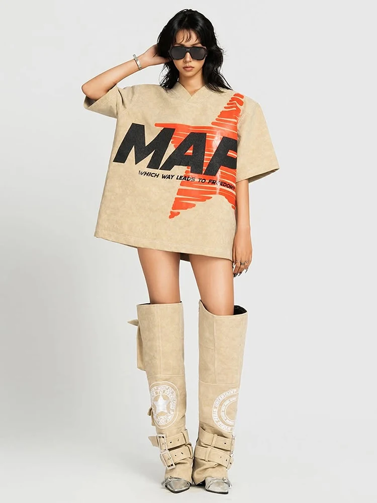 Cutenew Casuals Trend T-Shirt Women Letter Star Print Short Sleeve O-Neck Classic Fashion 2026 Summer Daily Sporty Streetwear
Cutenew Casuals Trend T-Shirt Women Letter Star Print Short Sleeve O-Neck Classic Fashion 2026 Summer Daily Sporty Streetwear