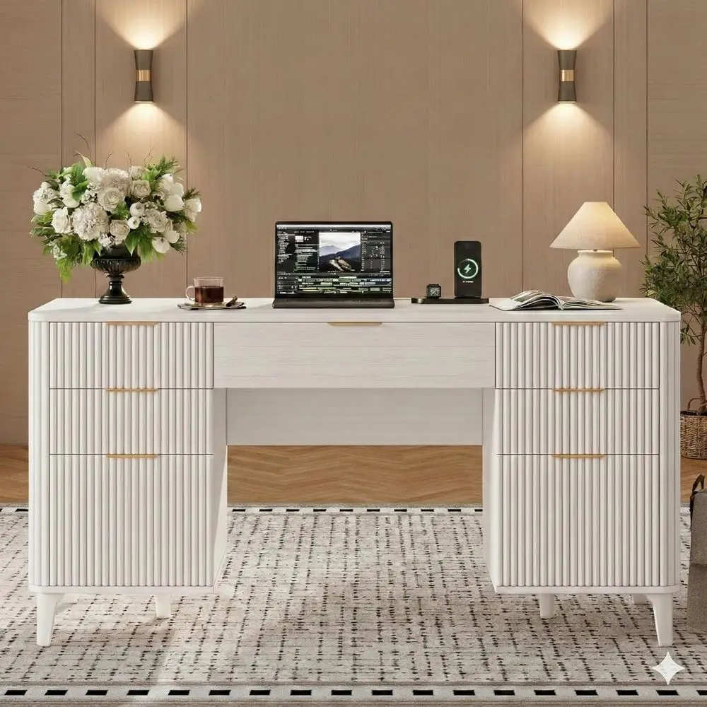 55 L-shaped Wooden Executive Desk with Storage Cabinet for Home Office, Study, Living Room, and Bedroom
55 L-shaped Wooden Executive Desk with Storage Cabinet for Home Office, Study, Living Room, and Bedroom