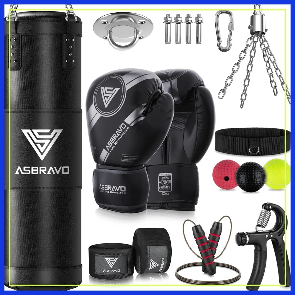 4ft Heavy Boxing Bag Set with Gloves for MMA Kickboxing Home Gym Training Unfilled
4ft Heavy Boxing Bag Set with Gloves for MMA Kickboxing Home Gym Training Unfilled