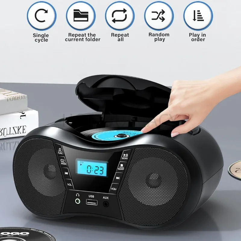Portable CD Boombox Bluetooth FM Radio USB AUX Stereo Speakers LCD Display
Portable CD Boombox Bluetooth FM Radio USB AUX Stereo Speakers LCD Display