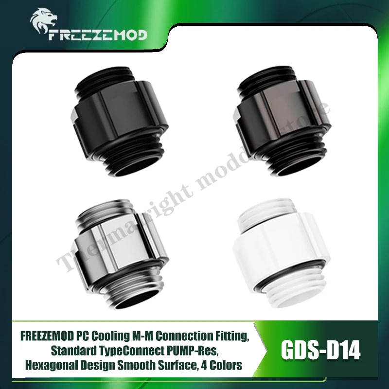 FREEZEMOD PC Cooling M-M Connection Fitting,Standard Type Connect PUMP-Res,Hexagonal Design Smooth Surface, 4 Colors GDS-D14
FREEZEMOD PC Cooling M-M Connection Fitting,Standard Type Connect PUMP-Res,Hexagonal Design Smooth Surface, 4 Colors GDS-D14