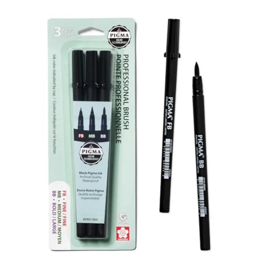 Pigma Professional Brush Pens - Archival Black Ink Pens - Pens for Lettering Modern Calligraphy or Drawing - Brush Nibs - 3 Pac
Pigma Professional Brush Pens - Archival Black Ink Pens - Pens for Lettering Modern Calligraphy or Drawing - Brush Nibs - 3 Pac