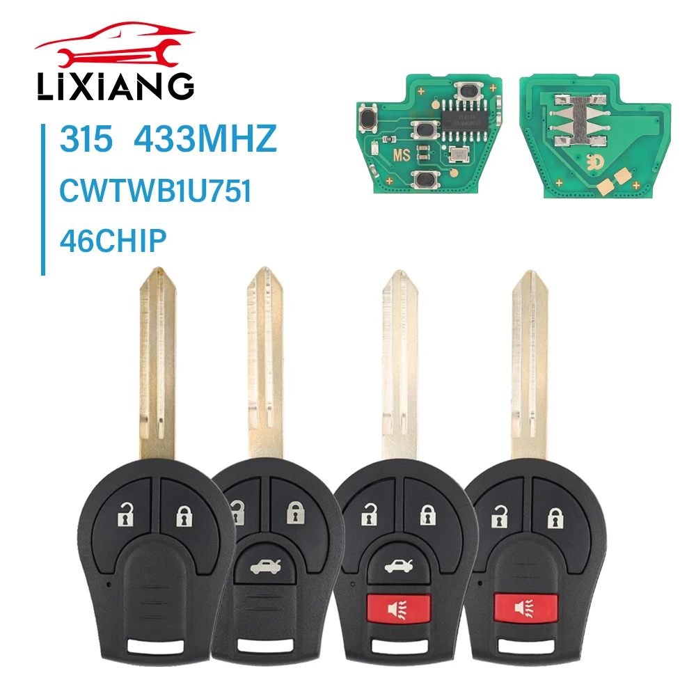 Чип LIXIANG 315/433 МГц ID46 CWTWB1U751 для Nissan Sylphy Cube Juke Rogue Micra Qashqai Altima Maxima Sentra Versa, передатчик 
Чип LIXIANG 315/433 МГц ID46 CWTWB1U751 для Nissan Sylphy Cube Juke Rogue Micra Qashqai Altima Maxima Sentra Versa, передатчик