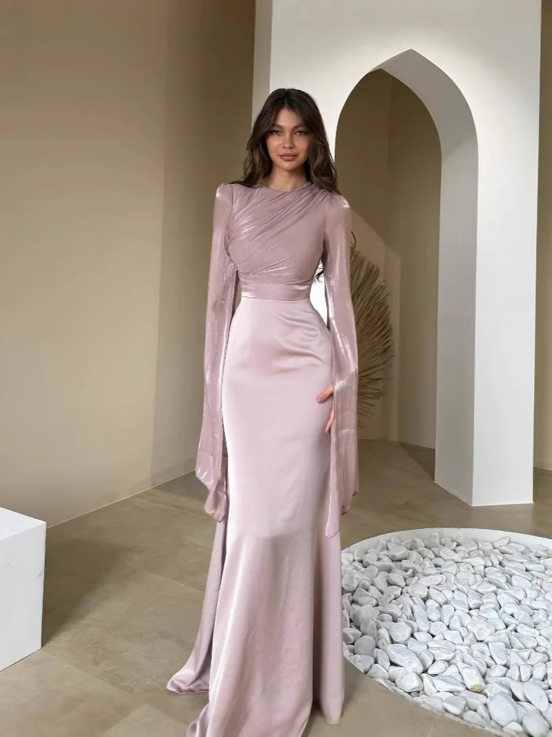 2026 New Women's O-neck Slim Satin Dress Fashion Patchwork High Waist Evening Dress Fall Elegant Solid Color Party Long Dresses
2026 New Women's O-neck Slim Satin Dress Fashion Patchwork High Waist Evening Dress Fall Elegant Solid Color Party Long Dresses