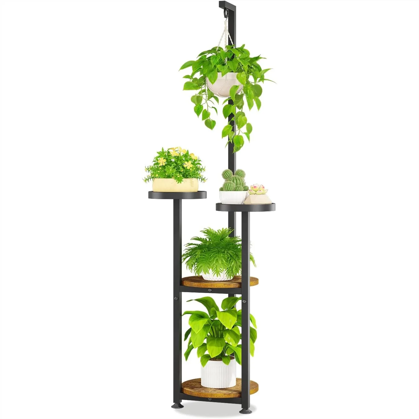 LASZOLA 4-Tier Tall Plant Stand Indoor with Hanging Ring, Heavy Duty Metal Vertical Corner Rack for Multiple Planters, Sturdy
LASZOLA 4-Tier Tall Plant Stand Indoor with Hanging Ring, Heavy Duty Metal Vertical Corner Rack for Multiple Planters, Sturdy
