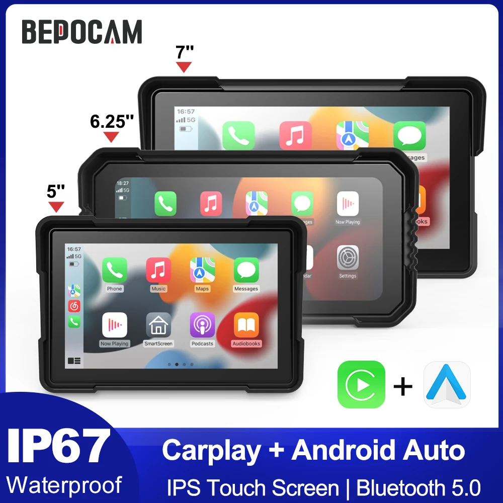 BEPOCAM Motorcycle Carplay Touch Screen Moto Navigation Portable Digital Dashboard Motobike Android Auto Waterproof BT Monitor
BEPOCAM Motorcycle Carplay Touch Screen Moto Navigation Portable Digital Dashboard Motobike Android Auto Waterproof BT Monitor