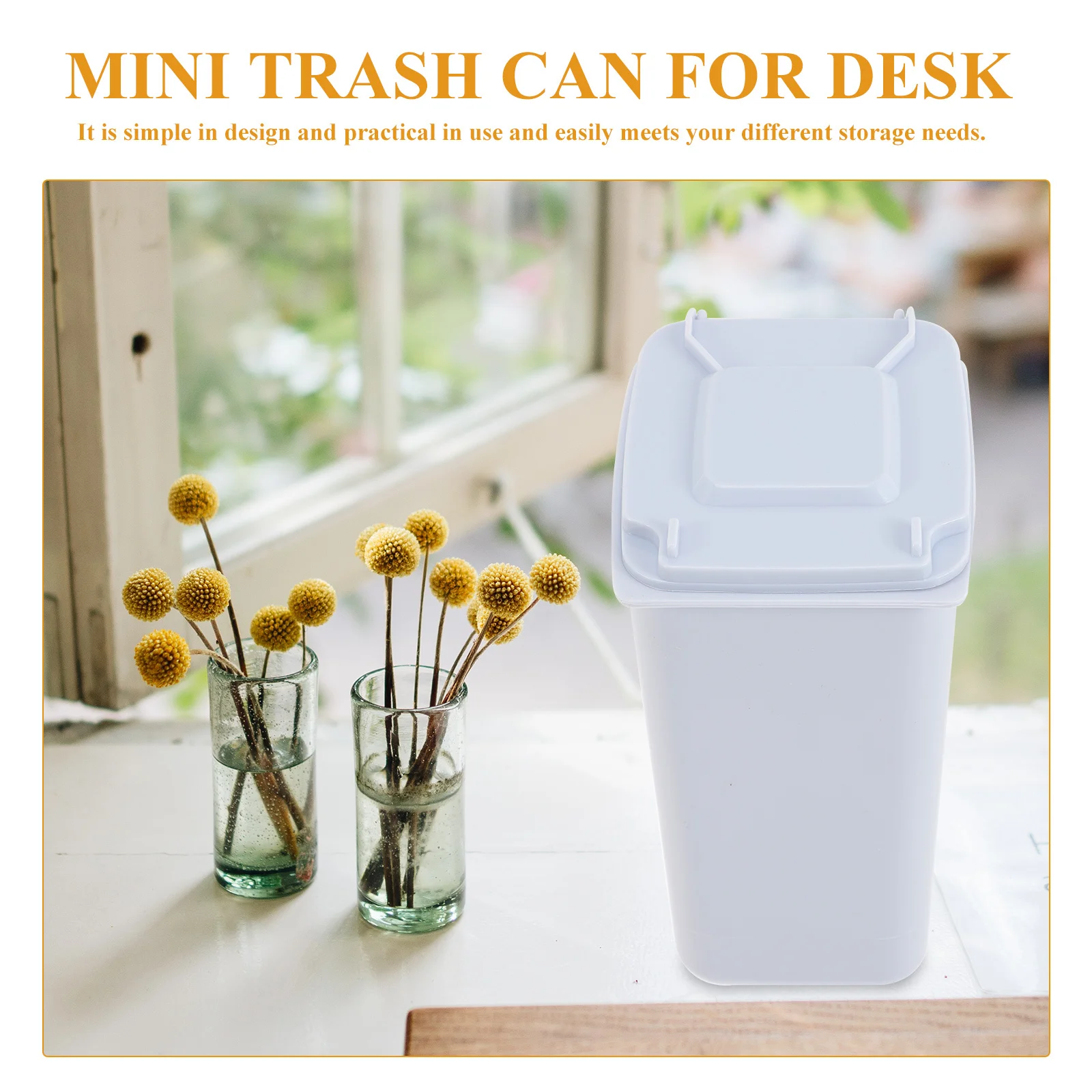 4Pcs Small Trash Can for Desk Minimalist Countertop Bin Clamshell Lid Design Easy Clean Organizer for Office Bedroom Home
4Pcs Small Trash Can for Desk Minimalist Countertop Bin Clamshell Lid Design Easy Clean Organizer for Office Bedroom Home