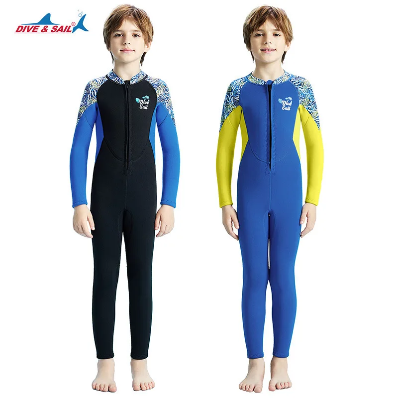 2.5MM children's diving suit boys' one-piece long sleeved warm suit for snorkeling, surfing, winter swimming, jellyfish suit 
2.5MM children's diving suit boys' one-piece long sleeved warm suit for snorkeling, surfing, winter swimming, jellyfish suit
