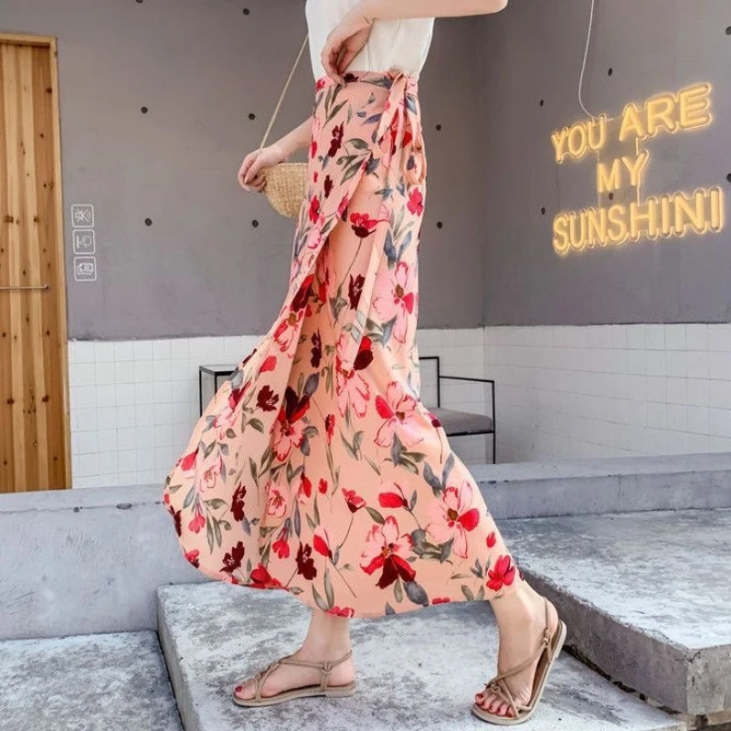 Fashion Chiffon Women Floral Print Skirt Side Tie One Piece Beach Skirts Summer High Waist Wrap Flower Long Skirt With Slit 2026
Fashion Chiffon Women Floral Print Skirt Side Tie One Piece Beach Skirts Summer High Waist Wrap Flower Long Skirt With Slit 2026