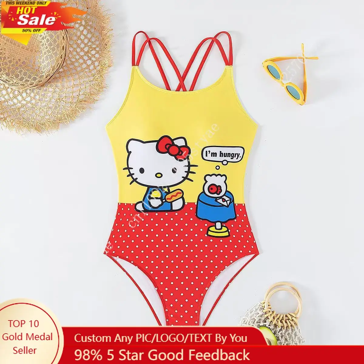 Hello Kitty Backless One-Piece Swimsuit Women's Tight Sexy Beach Resort Swimwear Soft Bathing Suit
Hello Kitty Backless One-Piece Swimsuit Women's Tight Sexy Beach Resort Swimwear Soft Bathing Suit