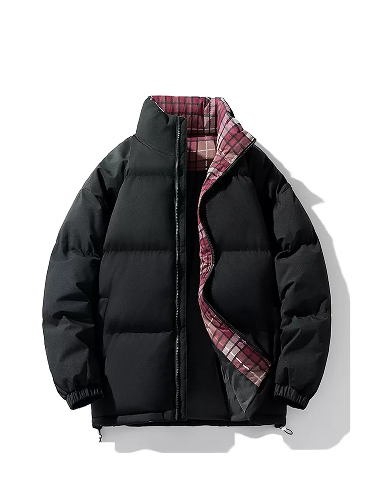 Thickened Plaid Stand Collar down Jacket Women's Winter Coat Warm Cotton Outerwear Bread Style Couples' Padded Coat
Thickened Plaid Stand Collar down Jacket Women's Winter Coat Warm Cotton Outerwear Bread Style Couples' Padded Coat