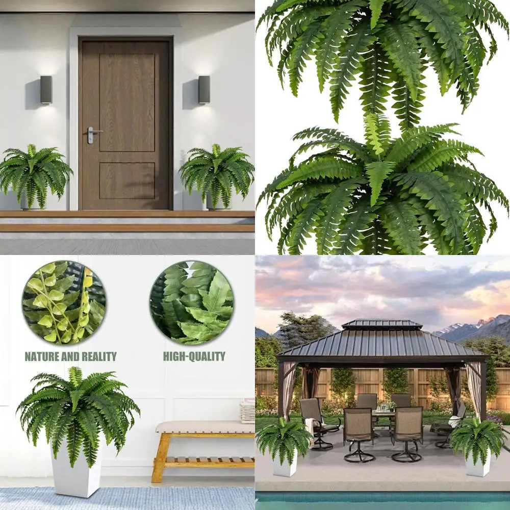Pair of 40 Large Artificial Boston Fern Plants with 50 Fronds for Outdoor and Home Decor
Pair of 40 Large Artificial Boston Fern Plants with 50 Fronds for Outdoor and Home Decor