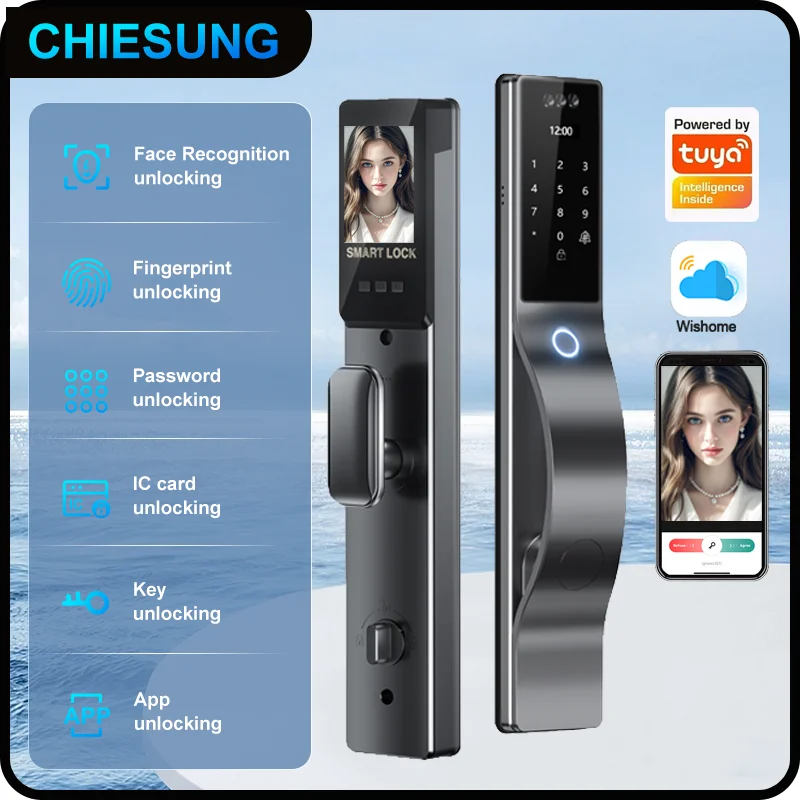 Waterproof 3D face recognition TUYA WIFI APP RFID Card Code Keyless Smart Electronic Door Lock Aluminum/Glass Sliding
Waterproof 3D face recognition TUYA WIFI APP RFID Card Code Keyless Smart Electronic Door Lock Aluminum/Glass Sliding
