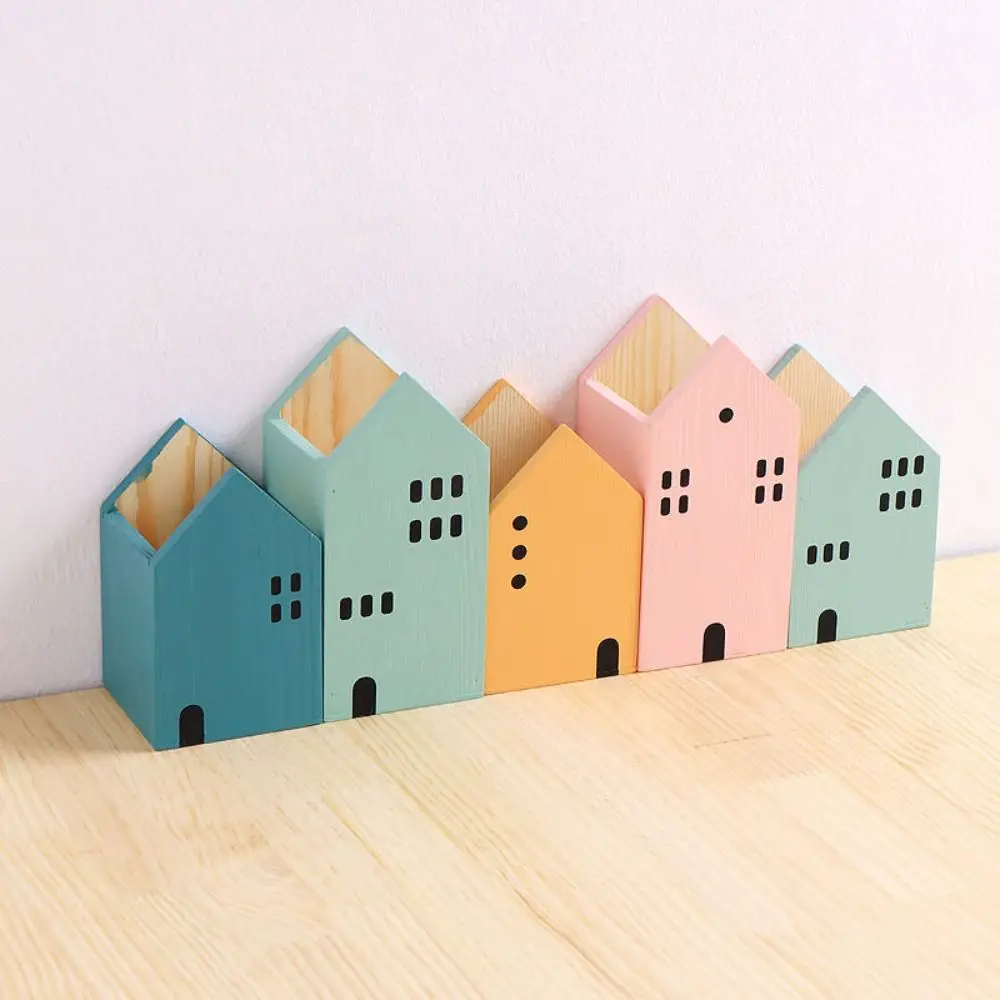 New Cartoon House Wooden Pen Holder Minimalist Handcraft Pencil Container Gift Makeup Brush Storage Organizer Desktop
New Cartoon House Wooden Pen Holder Minimalist Handcraft Pencil Container Gift Makeup Brush Storage Organizer Desktop