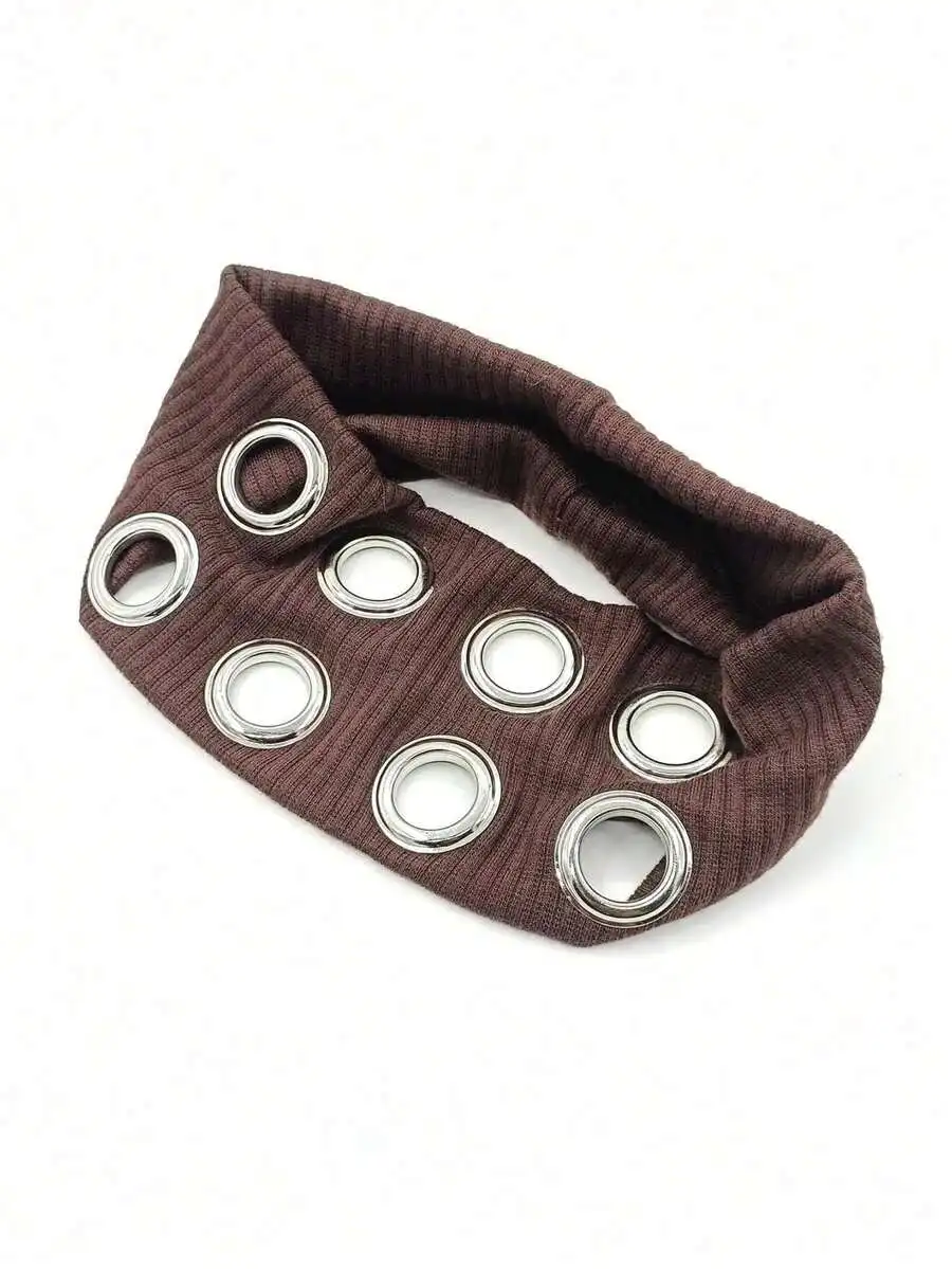 Punk Style Wide Elastic Headband With Metal Eyelets For Women Rock Steampunk Hair Accessory
Punk Style Wide Elastic Headband With Metal Eyelets For Women Rock Steampunk Hair Accessory