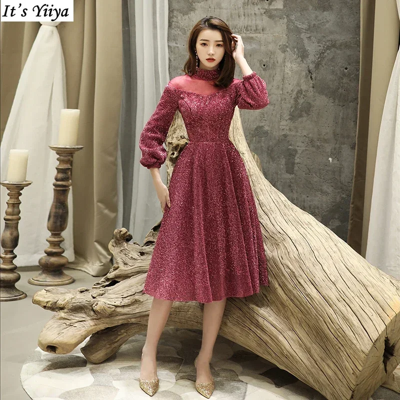 It's Yiiya Customized Evening Dress Pink Sequins 3/4 Sleeves A-Line Zipper Back Tea-Length Plus size Woman Formal Party Gowns
It's Yiiya Customized Evening Dress Pink Sequins 3/4 Sleeves A-Line Zipper Back Tea-Length Plus size Woman Formal Party Gowns
