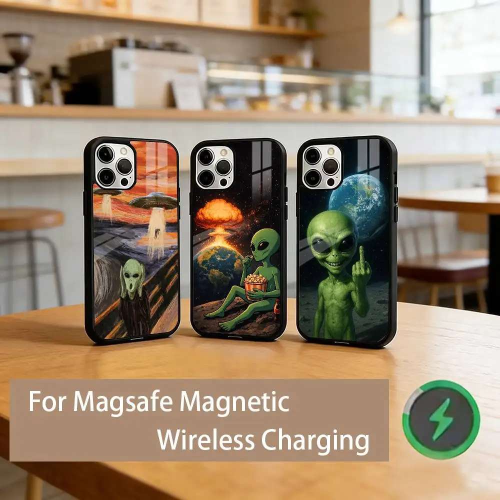 Funny Aliens UFO Phone Case For iPhone17,16,15,14,13,12,11 Plus,Pro Magnetic with Magsafe Wireless Charging
Funny Aliens UFO Phone Case For iPhone17,16,15,14,13,12,11 Plus,Pro Magnetic with Magsafe Wireless Charging