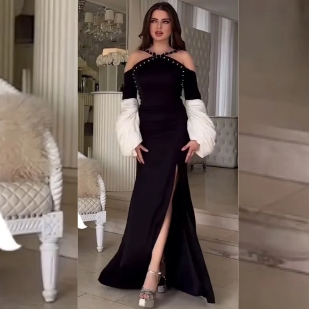 Customized High Quality Jersey Sequined Pleat A-line Halter Long Dresses Bespoke Occasion Modern Style Sexy
Customized High Quality Jersey Sequined Pleat A-line Halter Long Dresses Bespoke Occasion Modern Style Sexy