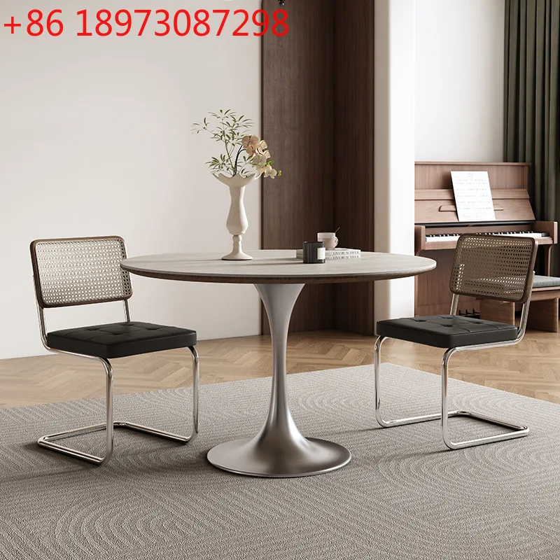 Plate round French medieval dining table retro stainless steel negotiation round dining table
Plate round French medieval dining table retro stainless steel negotiation round dining table