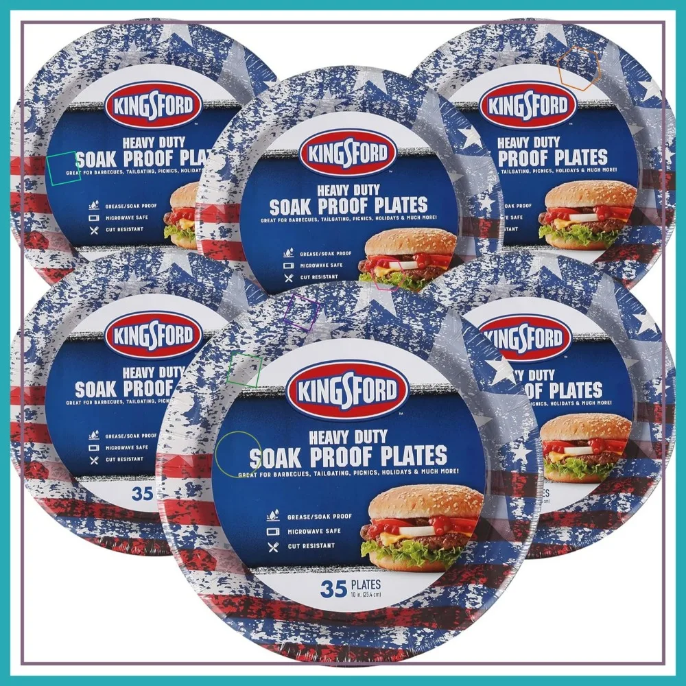 Patriotic American Flag Paper Plates, 10 Inch, 35 Count - 6 Pack for BBQ & Tailgates
Patriotic American Flag Paper Plates, 10 Inch, 35 Count - 6 Pack for BBQ & Tailgates