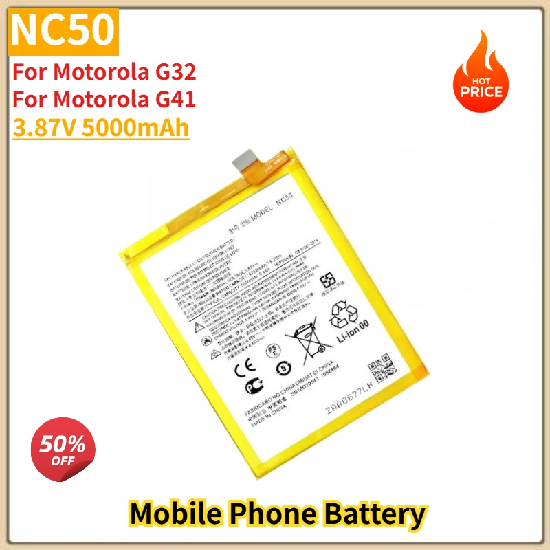 NC50 High Quality Phone Battery 3.87V 5000mAh For Motorola G32/G41 Brand New Replacement Battery
NC50 High Quality Phone Battery 3.87V 5000mAh For Motorola G32/G41 Brand New Replacement Battery