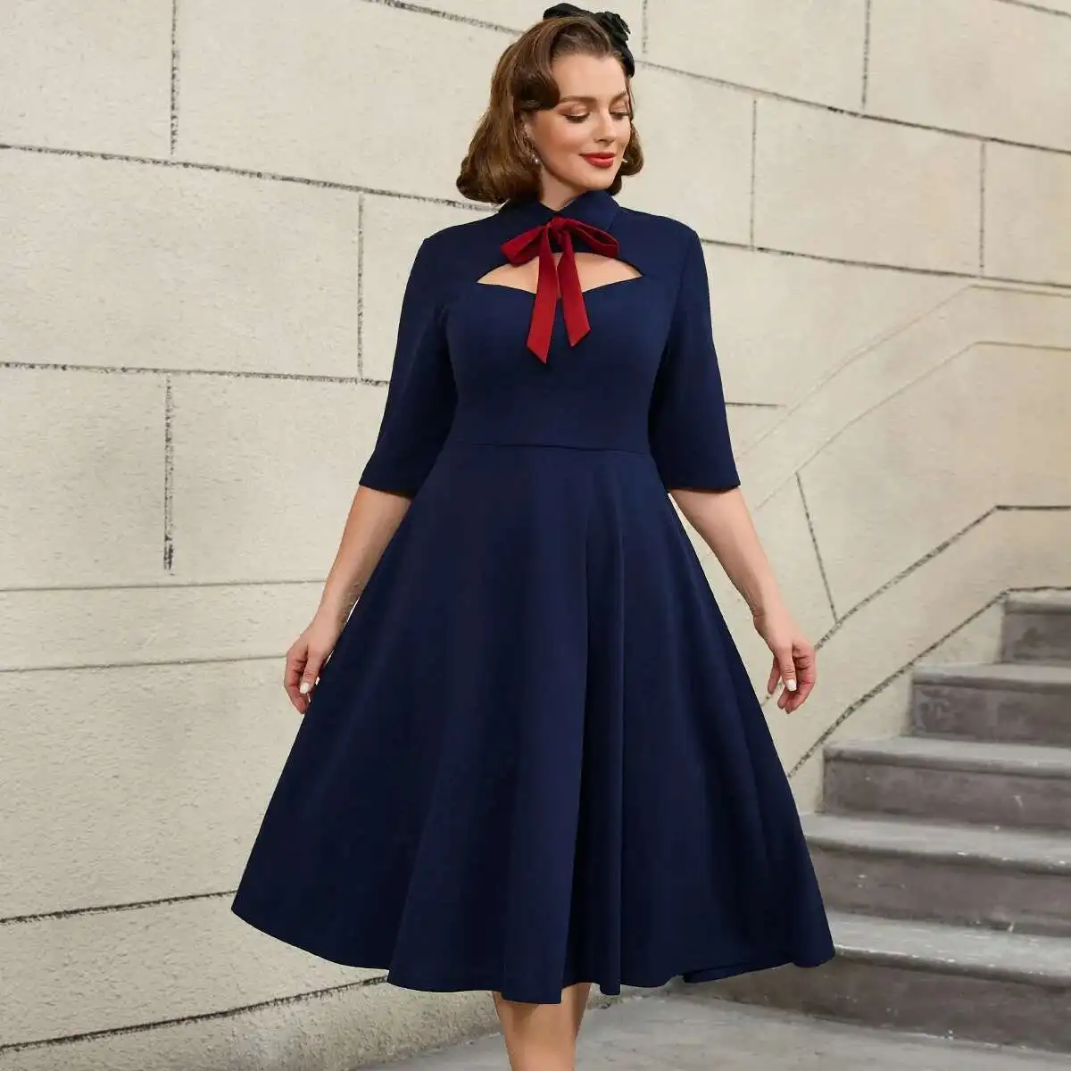 Plus Size Dress 90kg Hollow Out Bow High Waist Flared Slimming Party Dress Designer Dresses 2025 Summer Dress Robe Vestido Women
Plus Size Dress 90kg Hollow Out Bow High Waist Flared Slimming Party Dress Designer Dresses 2025 Summer Dress Robe Vestido Women