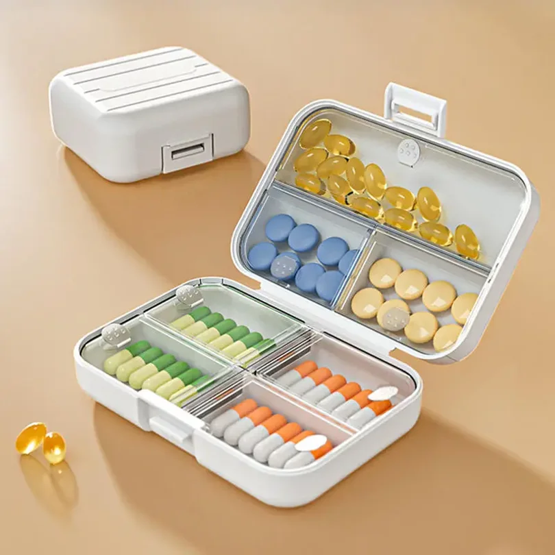 7 Grids Portable Mini Pill Box Double Sealed Medicine Storage Case Week Long Day Divided Lockable Drug Organizer Weekly Pill Box
7 Grids Portable Mini Pill Box Double Sealed Medicine Storage Case Week Long Day Divided Lockable Drug Organizer Weekly Pill Box