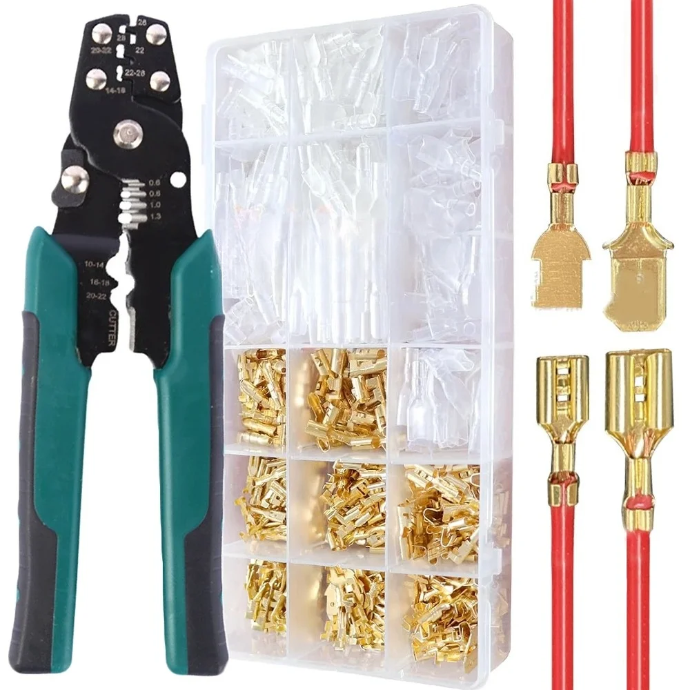 Wire Crimp Terminals Set 2.8/4.8/6.3mm Female Wire Spade Connectors Copper Malewith Insulated Sleeve Electrical Conector Box
Wire Crimp Terminals Set 2.8/4.8/6.3mm Female Wire Spade Connectors Copper Malewith Insulated Sleeve Electrical Conector Box