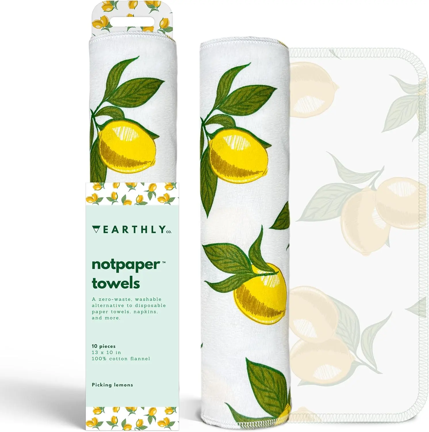 Reusable Paper Towels - 10 Pack - Washable Cotton Cloth, Absorbent & Long Lasting, Zero Waste - Lemon
Reusable Paper Towels - 10 Pack - Washable Cotton Cloth, Absorbent & Long Lasting, Zero Waste - Lemon