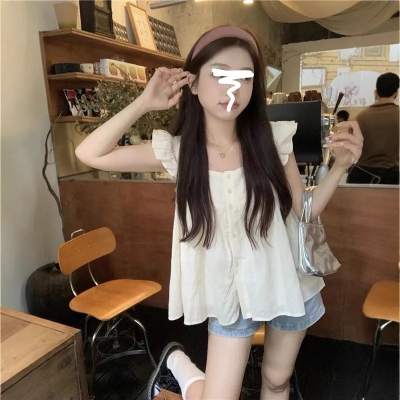 Flutter Sleeve Checkered Shirt for Women, Summer Korean-style Sweet and Spicy Trendy Sleeveless Top for a Youthful Look
Flutter Sleeve Checkered Shirt for Women, Summer Korean-style Sweet and Spicy Trendy Sleeveless Top for a Youthful Look