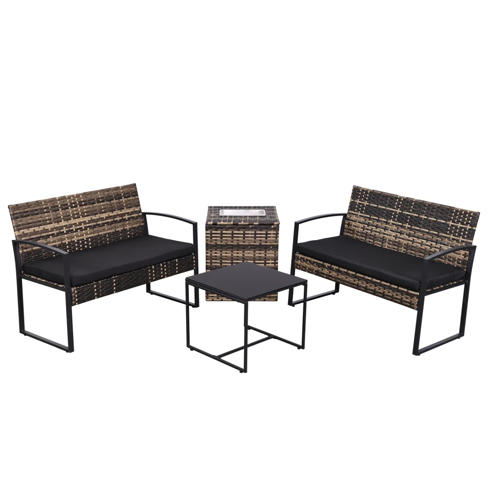 4 Piece Outdoor PE Wicker Furniture Set, Patio yellow Rattan Sectional Sofa Couch with Washable Cushions, Garden Furniture Sets
4 Piece Outdoor PE Wicker Furniture Set, Patio yellow Rattan Sectional Sofa Couch with Washable Cushions, Garden Furniture Sets