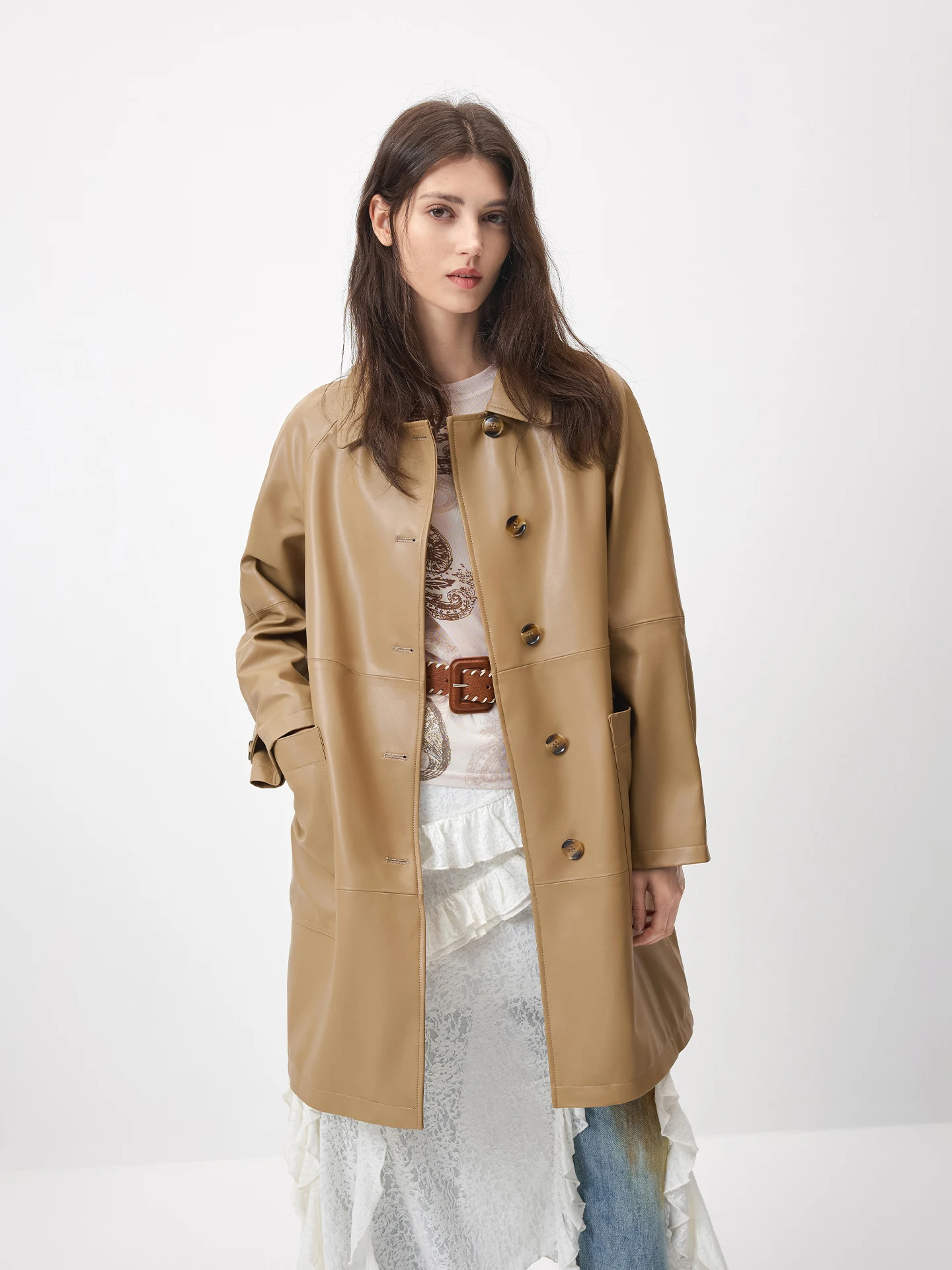 Новая женская кожаная куртка Kele из овчины свободного кроя, средней длины, теплая, стильная, осенняя, для повседневной носки, с карманами
Новая женская кожаная куртка Kele из овчины свободного кроя, средней длины, теплая, стильная, осенняя, для повседневной носки, с карманами