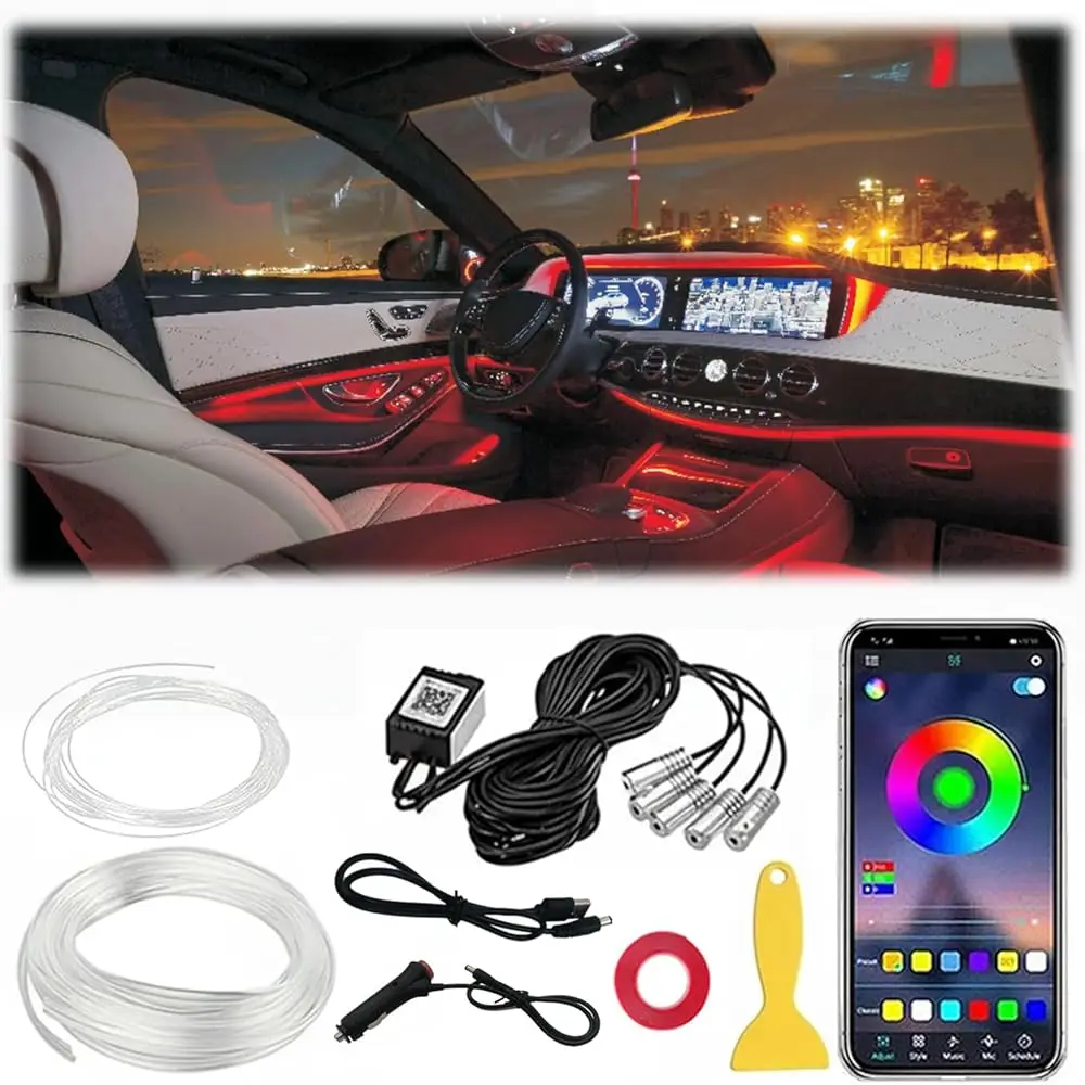 Ailexpress Auto - Interior Car LED Strip Lights RGB Fiber Optic Trim Lighting 5 in 1,Wireless APP Ambient Lighting Kits 236 inch
Ailexpress Auto - Interior Car LED Strip Lights RGB Fiber Optic Trim Lighting 5 in 1,Wireless APP Ambient Lighting Kits 236 inch