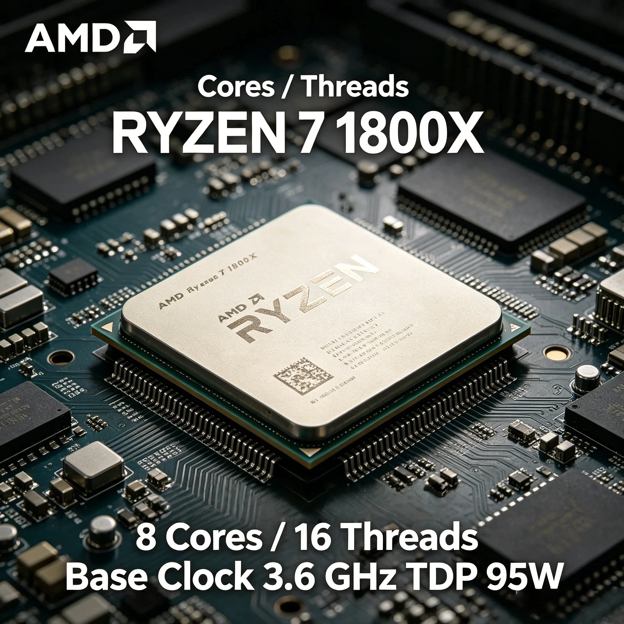 AMD Ryzen 7 1800X CPU R7 1800X 3.6 4.0GHz 95W 8 Core 16 Thread AM4 Desktop Gaming Processor Loose Piece Pro Max 4K
AMD Ryzen 7 1800X CPU R7 1800X 3.6 4.0GHz 95W 8 Core 16 Thread AM4 Desktop Gaming Processor Loose Piece Pro Max 4K