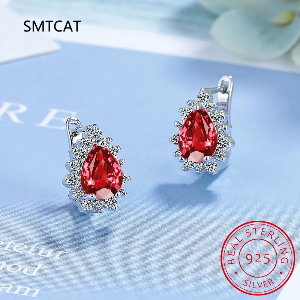Pear Cut Created Red Ruby Garnet 925 Sterling Silver Waterdrop Hoop Earring for Woman Fashion Gemstone Jewelry Christmas Gift
Pear Cut Created Red Ruby Garnet 925 Sterling Silver Waterdrop Hoop Earring for Woman Fashion Gemstone Jewelry Christmas Gift