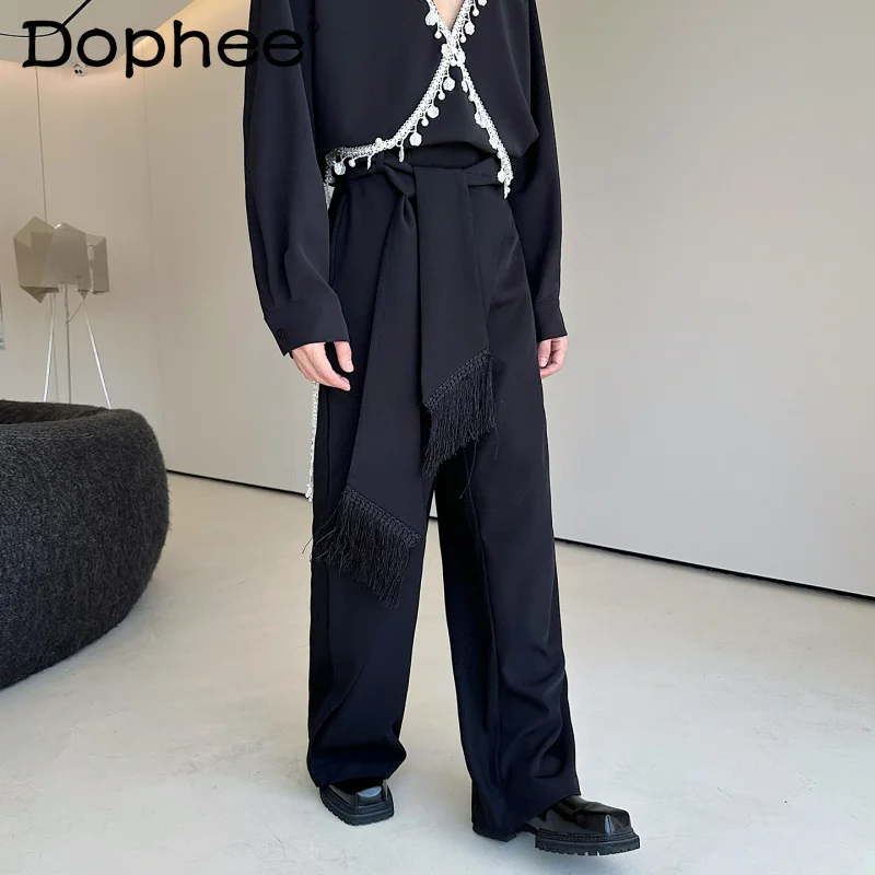 2025 Men's Spring Autumn New Tassel Belt Design Pants Straight-Leg Suit Pants Men's Fashion Versatile Irregular Trendy Trousers
2025 Men's Spring Autumn New Tassel Belt Design Pants Straight-Leg Suit Pants Men's Fashion Versatile Irregular Trendy Trousers
