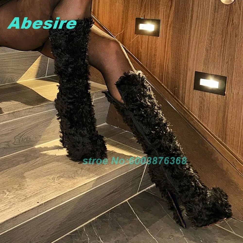 Black Fur Patchwork Zipper Knee High Boots Round Toe Thin Heels Platform Shoes for Women Sweet Spicy Girls Y2K Fashion Shoes New
Black Fur Patchwork Zipper Knee High Boots Round Toe Thin Heels Platform Shoes for Women Sweet Spicy Girls Y2K Fashion Shoes New