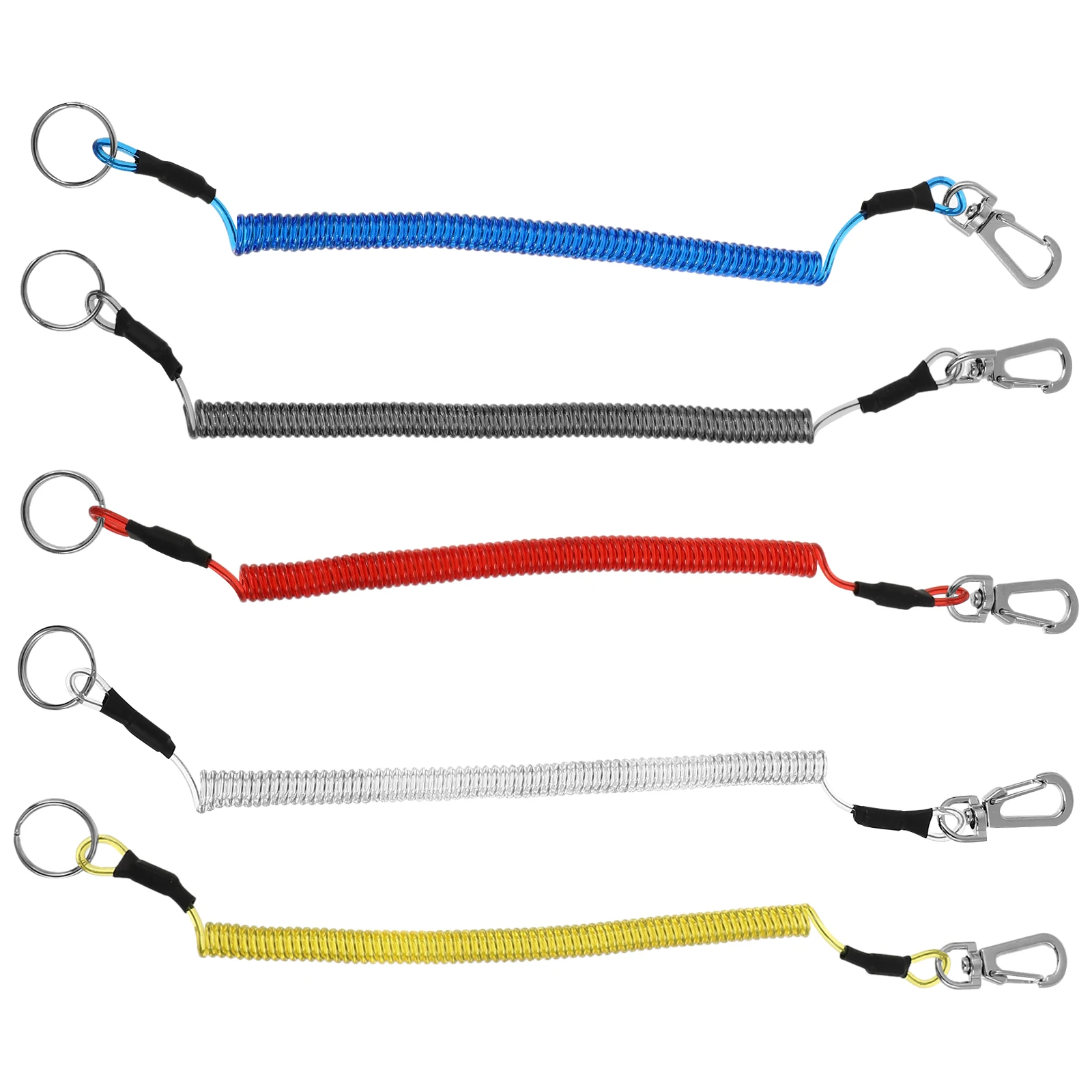 5 Pcs Spring Rope Key Lanyard Coil Spiral Steel Wire Retractable Fishing for Hanging
5 Pcs Spring Rope Key Lanyard Coil Spiral Steel Wire Retractable Fishing for Hanging