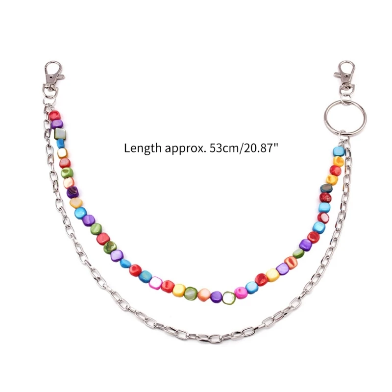 Colorful Pants Chain with Dangle Beaded Decor Keys Wallet Jeans Pocket Chains Drop Shipping
Colorful Pants Chain with Dangle Beaded Decor Keys Wallet Jeans Pocket Chains Drop Shipping