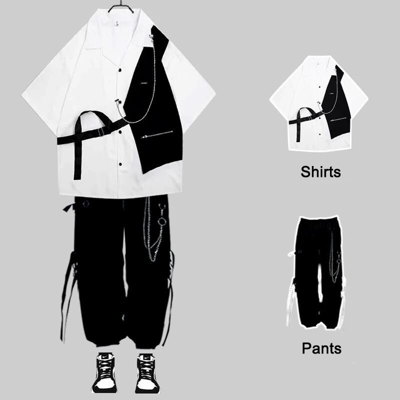 ARENS Techwear Men's Sets Cargo Pants Men's Shirt Kit Short Sleeve Shirts Korean Streetwear Hip Hop Harajuku Summer
ARENS Techwear Men's Sets Cargo Pants Men's Shirt Kit Short Sleeve Shirts Korean Streetwear Hip Hop Harajuku Summer