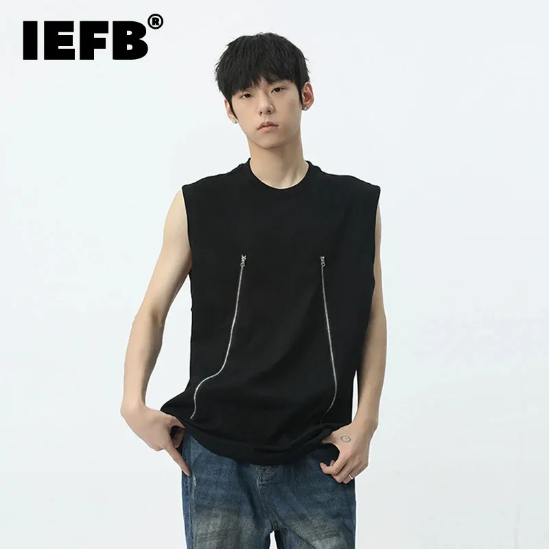 IEFB 2024 Vest New Korean Style Personalized Zipper Sleeveless Tank Top Summer Male Clothing Casual Loose Round Neck 9C5327
IEFB 2024 Vest New Korean Style Personalized Zipper Sleeveless Tank Top Summer Male Clothing Casual Loose Round Neck 9C5327