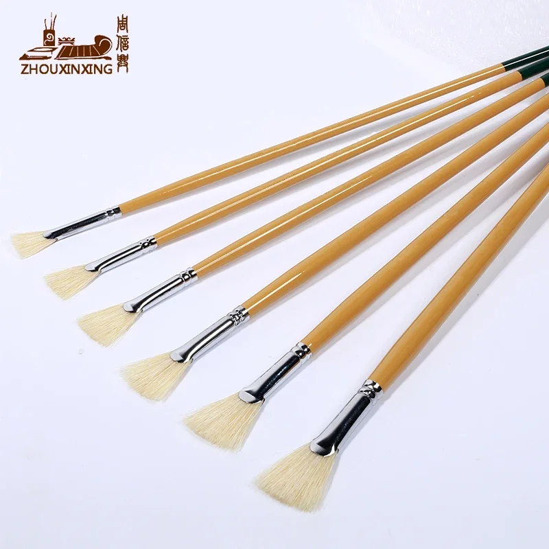 Zhouxinxing water Boiled pig bristles tail fan artist oil paint brush gouache brush pen 6pcs/set watercolor brush art supplies
Zhouxinxing water Boiled pig bristles tail fan artist oil paint brush gouache brush pen 6pcs/set watercolor brush art supplies