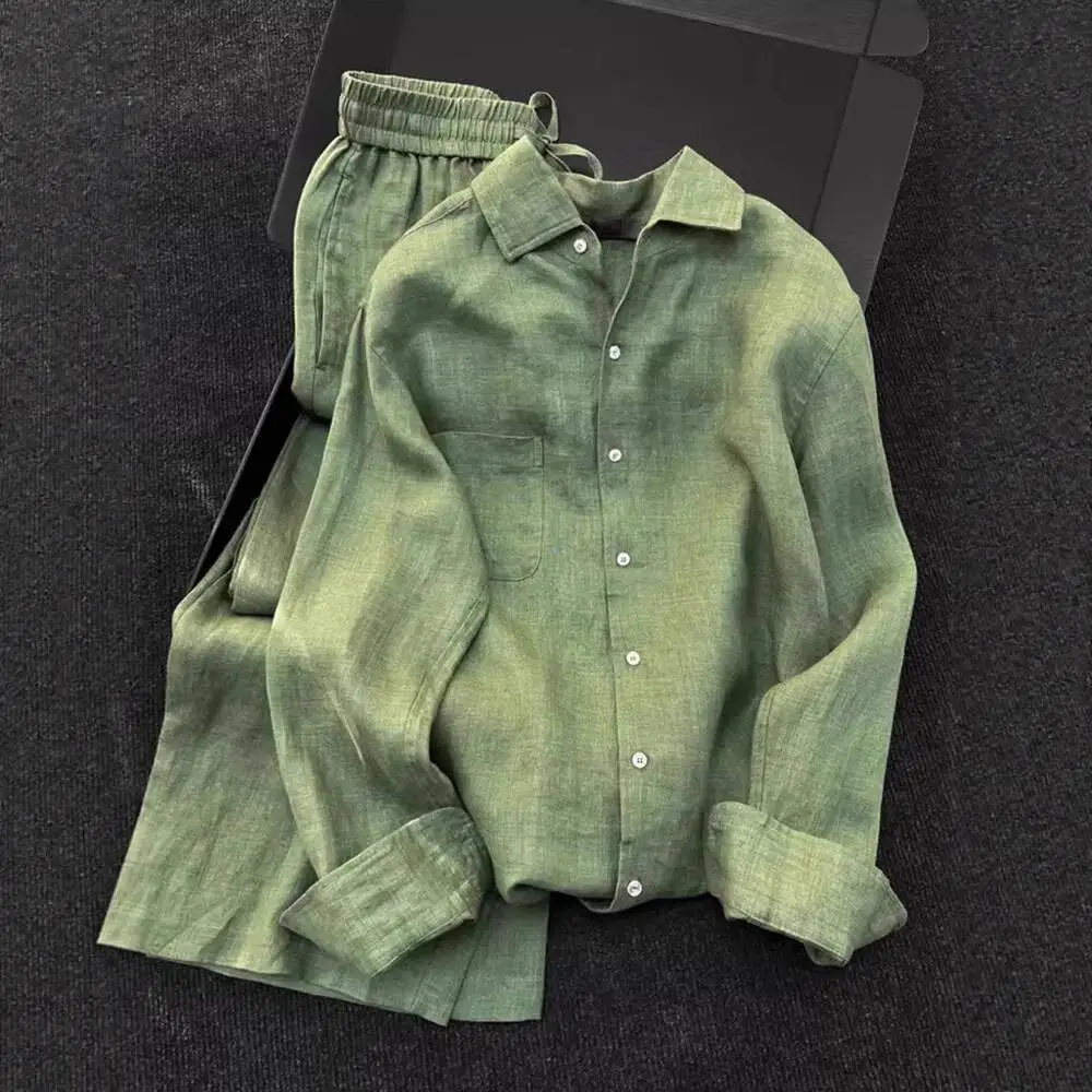Unique Beautiful Suit 2026 New Women's High-End Green Cotton And Linen Shirt Wide-Leg Pants Two-Piece Set
Unique Beautiful Suit 2026 New Women's High-End Green Cotton And Linen Shirt Wide-Leg Pants Two-Piece Set