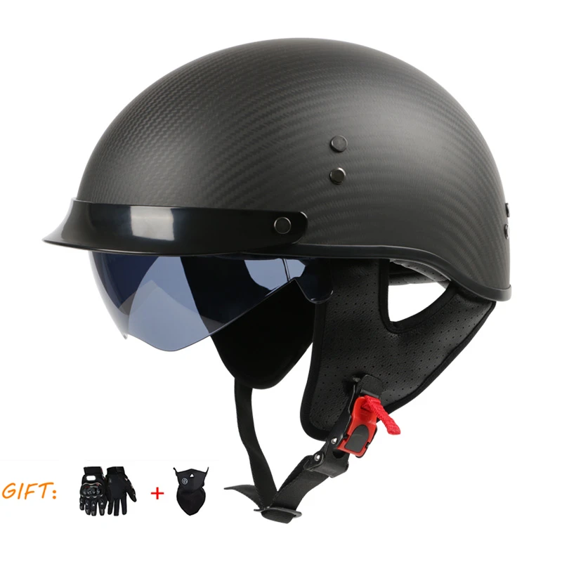 New Genuine 100% Carbon Fiber Half Face Motorcycle Helmet Retro DOT Approved German Vintage Half Helmet Moto Equipment Cycling
New Genuine 100% Carbon Fiber Half Face Motorcycle Helmet Retro DOT Approved German Vintage Half Helmet Moto Equipment Cycling