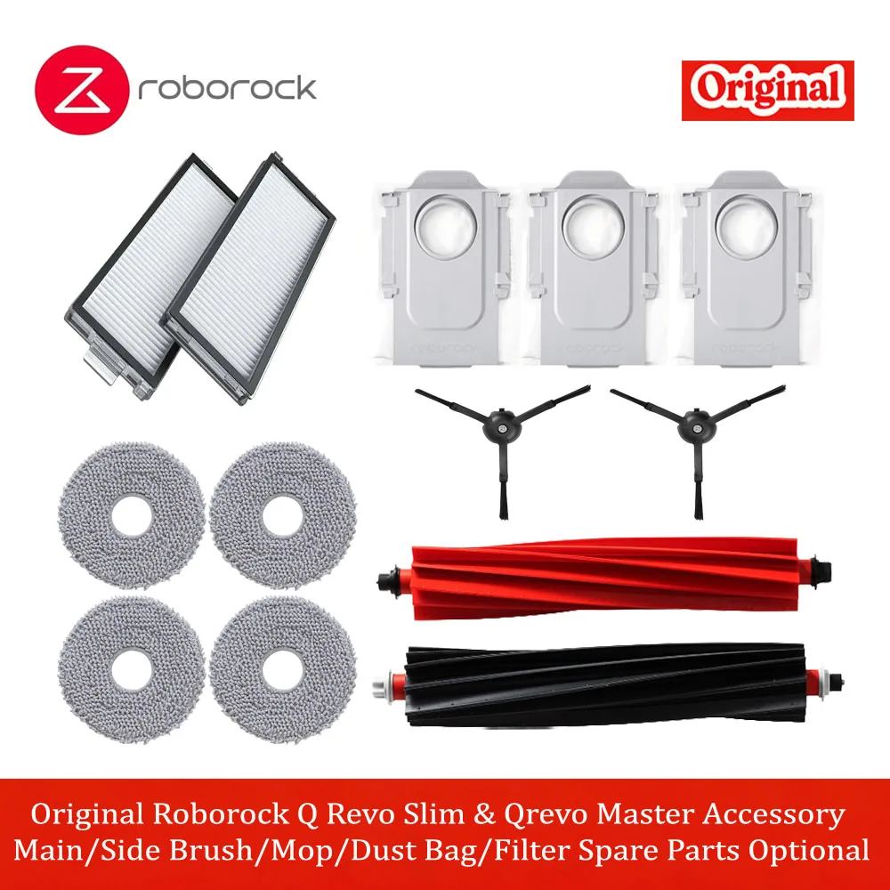 Original Roborock Q Revo Slim & Qrevo Master Accessory Main/Side Brush/Mop/Dust Bag/Filter Spare Parts Optional
Original Roborock Q Revo Slim & Qrevo Master Accessory Main/Side Brush/Mop/Dust Bag/Filter Spare Parts Optional