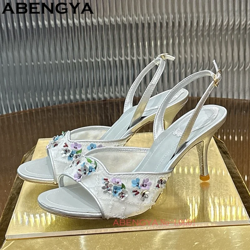 New Open Toe High Heels Sandals Women Crystal Flower Decor Party Dress Shoes Woman Mesh Lace Summer Women's Sandals
New Open Toe High Heels Sandals Women Crystal Flower Decor Party Dress Shoes Woman Mesh Lace Summer Women's Sandals